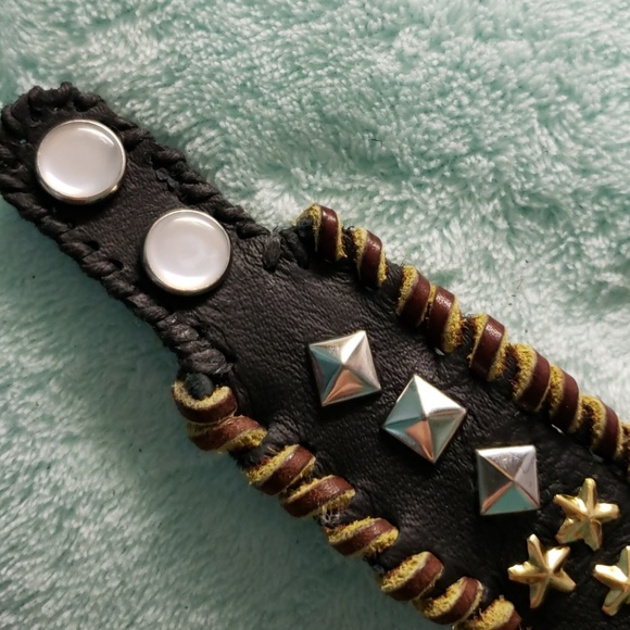 100% Black /Brown Leather Wrist Wrap - Picture 6 of 8